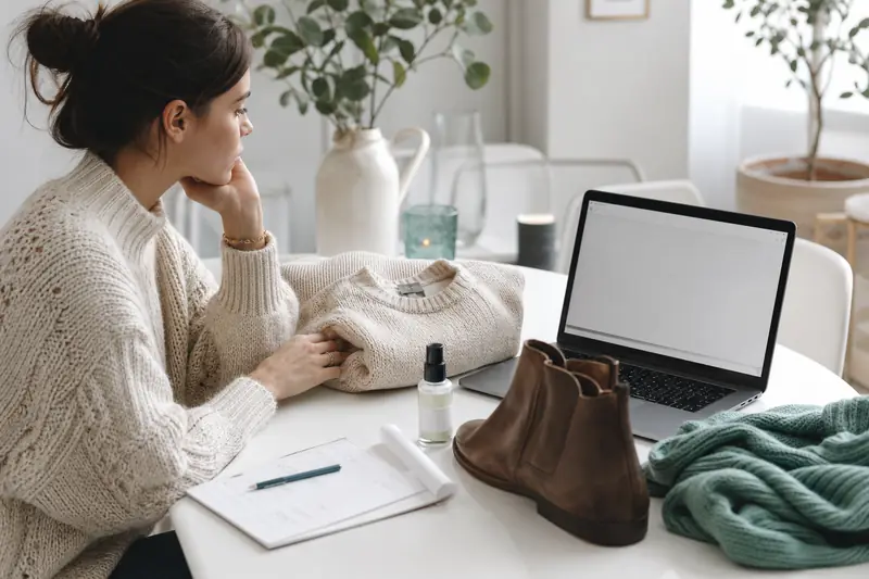 Comparaison de vêtements et produits de beauté pendant les soldes 3 Suisses