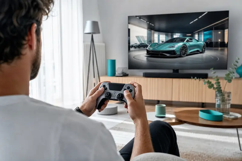 Joueur consultant un concessionnaire virtuel pour acheter une voiture dans GTA 5