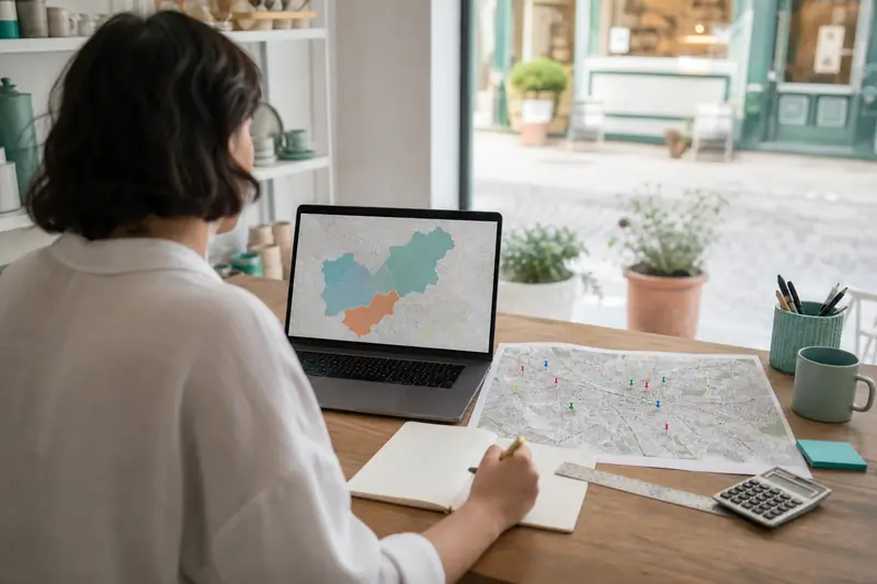 Création d’une zone de chalandise sur carte et ordinateur portable