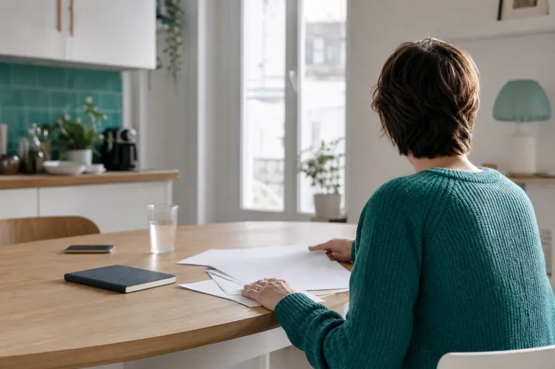 Personne faisant face à un gros coup dur en organisant ses priorités à domicile.