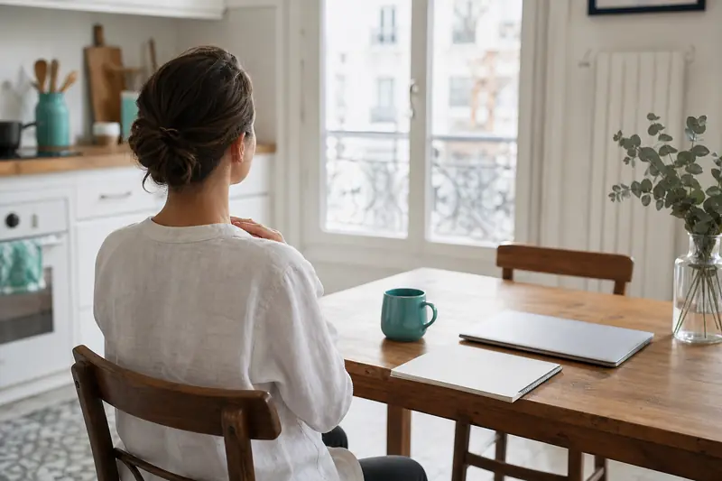 Pause respiratoire pour gérer son stress au quotidien dans un appartement lumineux