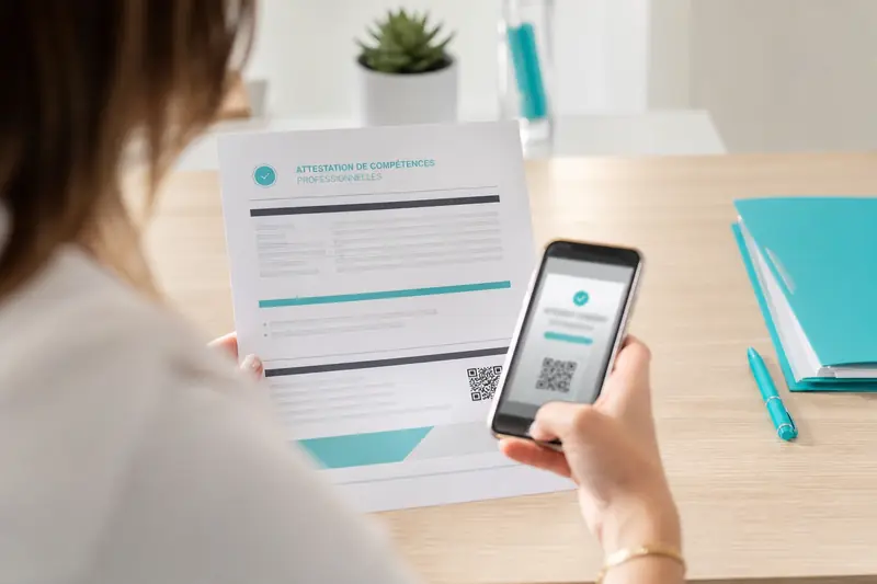 Vérification d’un document grâce à un QR code sur smartphone