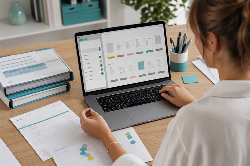 Classement de documents avec tags dans Zeendoc sur un ordinateur portable.