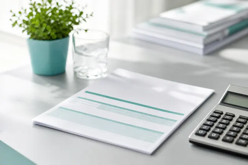 Facture professionnelle et calculatrice posées sur un bureau