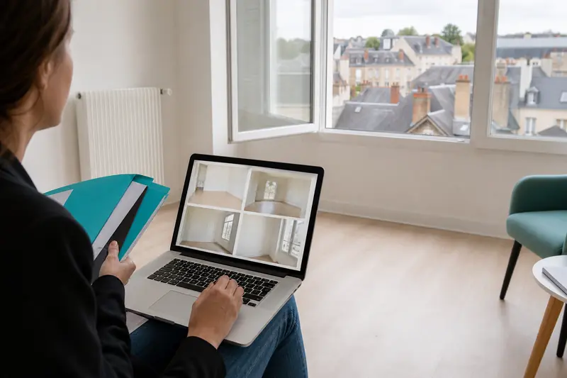Recherche de location d’appartement à Caen sur un ordinateur portable