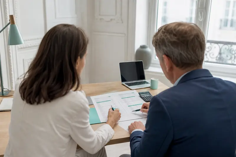 Comparaison d’offres d’assurance responsabilité civile professionnelle sur un bureau lumineux