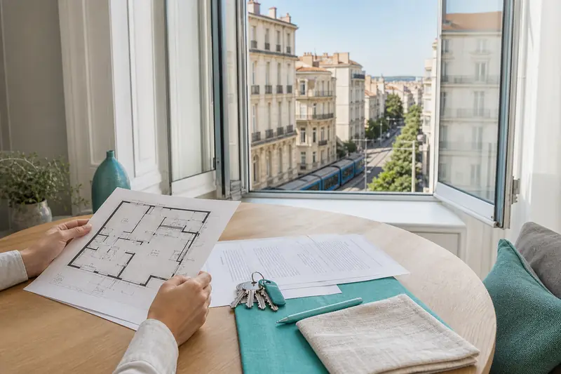 Dossier et clés pour une location d’appartement à Montpellier près du tramway